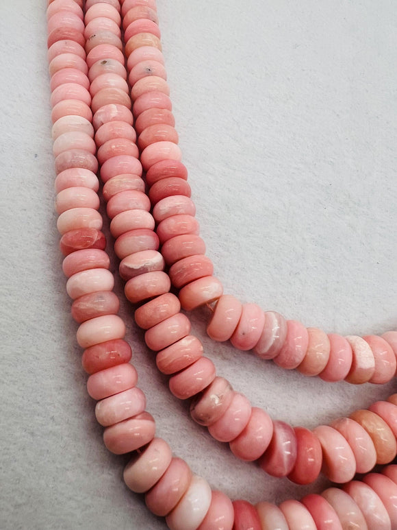 Pink Opal Roundel 10 mm , Top quality beads , Length 15.5 Inch, gemstone beads Peruvian Pink Opal