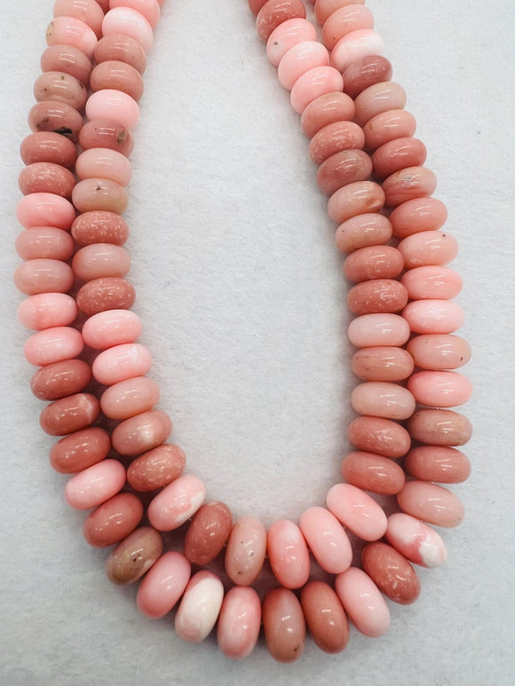 Pink Opal Roundel 14 mm , Top quality beads , Length 15.5 Inch, gemstone beads Peruvian Pink Opal