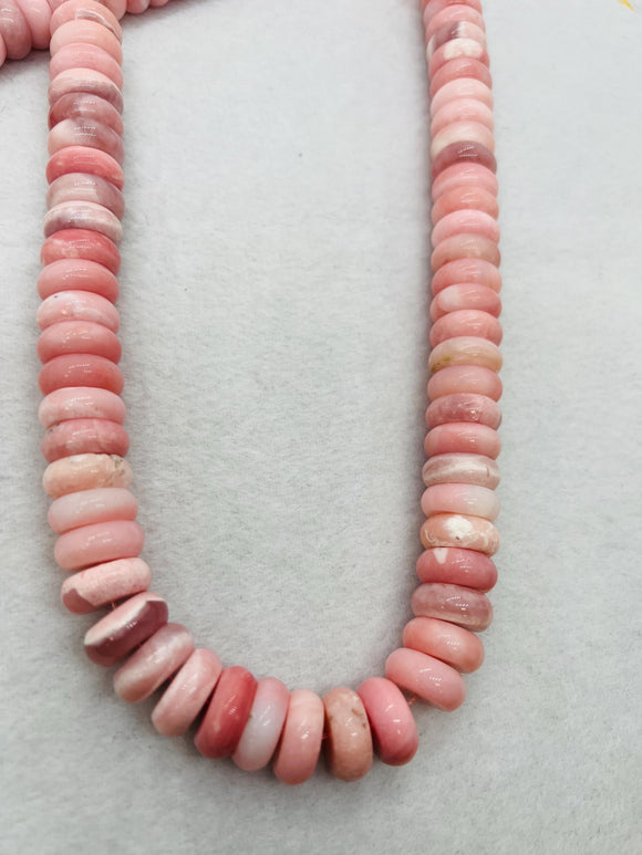 Pink Opal Roundel 16 mm , Top quality beads , Length 15.5 Inch, gemstone beads Peruvian Pink Opal