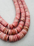 Pink Opal Heishi 14mm , Top quality beads , Length 15.5 Inch, gemstone beads Peruvian Pink Opal