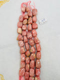 Pink Opal Nugget shape, size 14X25 mm , Top quality beads , Length 10 Inch, gemstone beads, Peruvian Pink Opal tumble beads