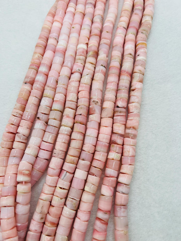 Pink Opal 10MM Heishi Beads, Top Quality , Pink Opal Heishi Beads- length 16 Inches, Peruvian Pink Opal