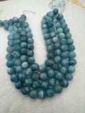 14MM Aquamarine Round Beads - AAA Quality - Length 40 cm- Natural Aquamarine from Brazil.