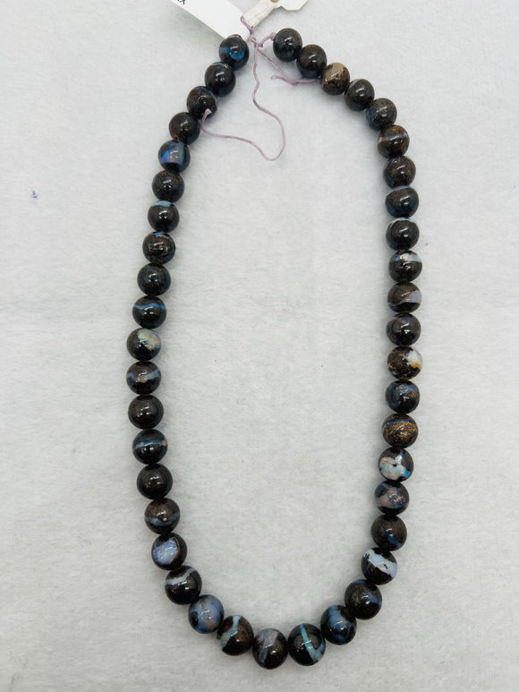 Boulder Opal 10MM Beads •  • Code #3  • AAA Quality • Natural Australian Opal • length 16 inch.