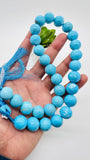 Turquoise Round Beads 14 mm size - Code #T2 - 100% Natural Turquoise - Length 41 cm - Sleeping beauty Turquoise - AAA Quality