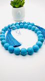 Turquoise Round Beads 14 mm size - Code #T3 - 100% Natural Turquoise - Length 41 cm - Sleeping beauty Turquoise - AAA Quality