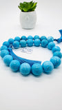 Turquoise Round Beads 16-18 mm size - Code #T7 - 100% Natural Turquoise - Length 40 cm - Sleeping beauty Turquoise - AAA Quality