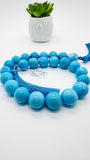 Turquoise Round Beads 16-18 mm size - Code #T7 - 100% Natural Turquoise - Length 40 cm - Sleeping beauty Turquoise - AAA Quality