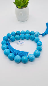 Turquoise Round Beads 16-18 mm size - Code #T7 - 100% Natural Turquoise - Length 40 cm - Sleeping beauty Turquoise - AAA Quality