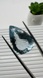 Moss Aquamarine Pear Faceted • 25x17.5 mm Size • Code #C1 • Weight 22.5 Cts • Natural Moss Aquamarine Cut Stone • AAA Quality