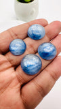 Kyanite Round Cabs - 16 to 18 mm Size - Code # K1- K4 - AAA Quality - Kyanite Cabochons - Flat Back Cabs