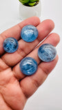 Kyanite Round Cabs - 16.5- 18.5 mm Size - Code # K29 - K32 - AAA Quality - Kyanite Cabochons - Flat Back Cabs