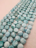 Larimar coins 11 mm AAA Quality Length 40 cm Larimar Good Quality beads - Larimar coin shape Beads. origin Dominican Republic