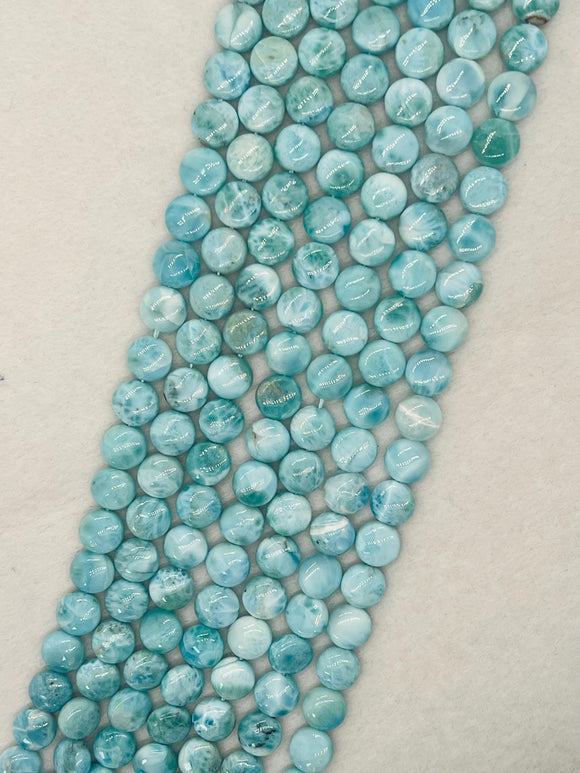 half strand Larimar coins 11 mm AAA Quality Length 20 cm Larimar Good Quality beads - Larimar coin shape Beads. origin Dominican Republic