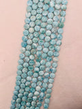 Larimar coins 12 mm AAA Quality Length 40 cm Larimar Good Quality beads - Larimar coin shape Beads. origin Dominican Republic