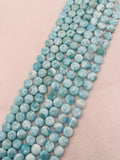 Larimar coins 11 mm AAA Quality Length 40 cm Larimar Good Quality beads - Larimar coin shape Beads. origin Dominican Republic