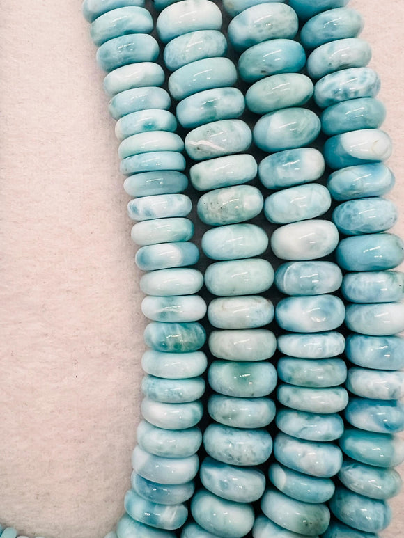 half strand Larimar 11 mm Roundel Beads, Length 7.5 Inch Larimar Good Quality beads - Larimar Roundel Beads, AAA quality