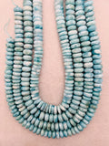 half strand Larimar 11 mm Roundel Beads, Length 7.5 Inch Larimar Good Quality beads - Larimar Roundel Beads, AAA quality