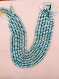 Larimar 9 mm Roundel Beads, Length 15.5 Inch Larimar Good Quality beads - Larimar Roundel Beads, AAA quality
