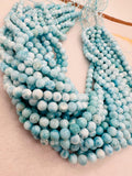 Larimar Round 6-6.5 mm size, AAAA top quality Genuine Larimar Beads- Length 40cm-