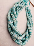 Larimar faceted 7-7.5mm Heishi , Length 16 Inch Larimar Good Quality beads - Larimar Heishi/tyre faceted Beads.