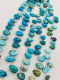 Blue Opalina Pear Beads - 9-10X14-15 mm -- Natural Opalina Beads - Origin Peru - Blue Opalina Briolettes - AAA Quality