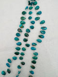 Chrysocolla pear shape, size 8X12 MM approx • Length 10 inch • AAA Quality • Natural Chrysocolla Beads from Peru, Crysocolla briollette