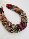Tunduru Sapphire 3.5 M Faceted Roundel , machine faceted , length of strand 13.5" , gemstone beads , origin is Tunduru region in Tanzania