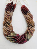 Tunduru Sapphire 3.5 M Faceted Roundel , machine faceted , length of strand 13.5" , gemstone beads , origin is Tunduru region in Tanzania