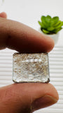 Moss Aquamarine Faceted Rectangle • 18.5x15 mm Size • Code #B19 • Weight 18.5 Cts • Natural Moss Aquamarine Emerald Cut • AAA Quality