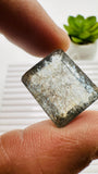 Moss Aquamarine Faceted Rectangle • 18.5x15 mm Size • Code #B19 • Weight 18.5 Cts • Natural Moss Aquamarine Emerald Cut • AAA Quality