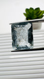 Moss Aquamarine Faceted Rectangle • 17x13.5 mm Size • Code #B12 • Weight 15.5 Cts • Natural Moss Aquamarine Emerald Cut • AAA Quality