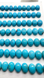 Turquoise Oval Cabs - 6x8 mm size - Pack of 2 Pcs - AAA Quality - 100% Natural Turquoise- Turquoise Oval Cabochon - Flat Back Cabs