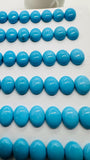 Turquoise Oval Cabs - 8x10 mm size - Pack of 2 Pcs - AAA Quality - 100% Natural Turquoise- Turquoise Oval Cabochon - Flat Back Cabs