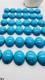 Turquoise Oval Cabs - 10x12 mm size - Pack of 1 Pc - AAA Quality - 100% Natural Turquoise- Turquoise Oval Cabochon - Flat Back Cabs