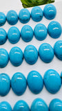 Turquoise Oval Cabs - 12x16 mm size - Pack of 1 Pc - AAA Quality - 100% Natural Turquoise- Turquoise Oval Cabochon - Flat Back Cabs