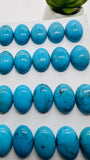 Turquoise Oval Cabs - 13x18 mm size - Pack of 1 Pc - AAA Quality - 100% Natural Turquoise- Turquoise Oval Cabochon - Flat Back Cabs