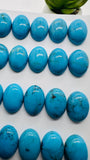 Turquoise Oval Cabs - 13x18 mm size - Pack of 1 Pc - AAA Quality - 100% Natural Turquoise- Turquoise Oval Cabochon - Flat Back Cabs