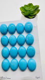 Turquoise Oval Cabs - 15x20 mm size - Pack of 1 Pc - AAA Quality - 100% Natural Turquoise- Turquoise Oval Cabochon - Flat Back Cabs