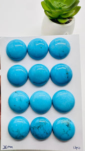 Turquoise Round Cabs - 20 mm size - Pack of 1 Pc - AAA Quality - 100% Natural Turquoise- Turquoise Round Cabochon - Flat Back Cabs