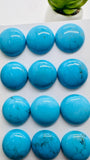 Turquoise Round Cabs - 20 mm size - Pack of 1 Pc - AAA Quality - 100% Natural Turquoise- Turquoise Round Cabochon - Flat Back Cabs