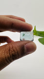 Moss Aquamarine Faceted Rectangle • 15x11 mm Size • Code #A7 • Weight 12.5 Cts • Natural Moss Aquamarine Emerald Cut • AAA Quality