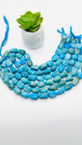 Blue Opalina Nugget Beads • 18-20X13-15 mm Size • Code #C5 • Length 10 " • Natural Blue Opalina Tumble beads •. AAAA Quality