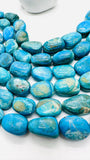 Blue Opalina Nugget Beads • 18-20X13-15 mm Size • Code #C5 • Length 10 " • Natural Blue Opalina Tumble beads •. AAAA Quality