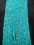 Turquoise Heishi 5MM Beads ,Genuine Stone , Length in 16 Inch ,green Turquoise Heishi Beads, Quality AAA, Hubei mines,