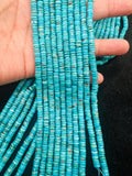 Turquoise Heishi 5MM Beads ,Genuine Stone , Length in 16 Inch ,green Turquoise Heishi Beads, Quality AAA, Hubei mines,