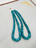 Turquoise heishi Roundel 8-12mm Size, Natural Turquoise beads, Length 14" Grade AAA , green Turquoise, Hubei mines. graduated strand