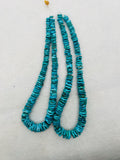 Turquoise heishi Roundel 8-12mm Size, Natural Turquoise beads, Length 14" Grade AAA , green Turquoise, Hubei mines. graduated strand