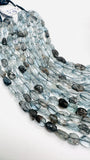 Moss Aquamarine Faceted Nuggets 6-7x 9-11 mm - Code M1 / M2 size Length 10 Inch AAAA Quality- Moss Aquamarine Freeform Beads