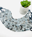 Moss Aquamarine Faceted Nuggets 6-7x 9-11 mm - Code M1 / M2 size Length 10 Inch AAAA Quality- Moss Aquamarine Freeform Beads